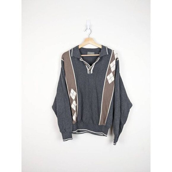 VINTAGE Grandpa Sweater preppy Dad sweater - Picture 2 of 10